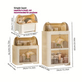 1pc escurridor de platos y bandeja, caja de almacenamiento multi-nivel para tazones y palillos, escurridor compartimentado para tazones y platos, cubiertos multifuncionales con drenaje y almacenamiento, a prueba de polvo para cocina y hogar