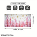 Banner de puerta 2D, 1 unidad, decoración navideña árbol rosa bosque navideño, poliéster, para fiestas hawaianas, bodas y decoraciones, fondo para habitaciones o jardín exterior
