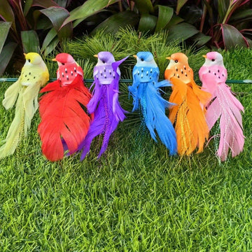 Un Juego de 12 Plumas Artificiales para Aves como Adornos Decorativos para el Jardín y Paisaje