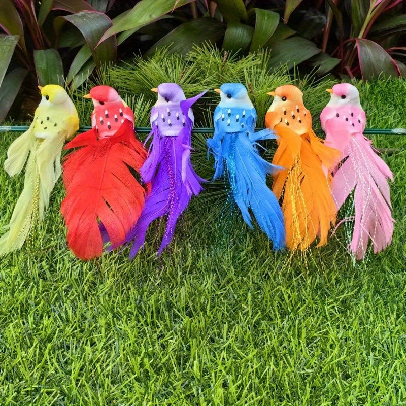Un Juego de 12 Plumas Artificiales para Aves como Adornos Decorativos para el Jardín y Paisaje