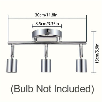 Luz de Techo LED Amansour de 3 Luces, Diseño de 3 Llamas Giratorio, Acabado Mate de Níquel - Foco Moderno para Cocina, Sala de Estar, Dormitorio, Montaje Semi-Encastrado, para Control de Interruptor (Bombillas No Incluidas), Luces para Sala de Estar