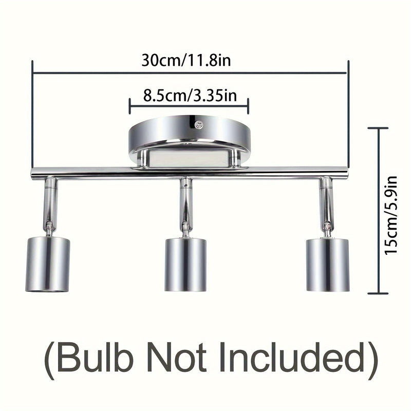 Luz de Techo LED Amansour de 3 Luces, Diseño de 3 Llamas Giratorio, Acabado Mate de Níquel - Foco Moderno para Cocina, Sala de Estar, Dormitorio, Montaje Semi-Encastrado, para Control de Interruptor (Bombillas No Incluidas), Luces para Sala de Estar