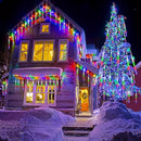Luces Navideñas Exteriores de Forma de Copo de Nieve, Lluvia de Meteoro y Nevado, Decoración LED de Luces Cadenas que Caen con 8 Tubos y 288 LEDs (IP44)