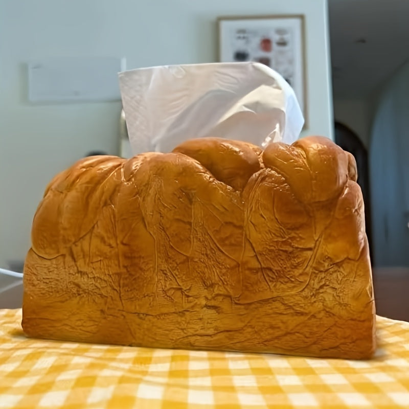 1pc Caja de pañuelos con diseño de pan tostado, decoraciones divertidas para almacenamiento en muebles, adecuada para sala de estar, cocina, dormitorio, un regalo lindo