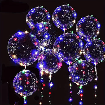 7 globos de burbujas LED que brillan, decoraciones multifuncionales para celebraciones, adecuadas para cumpleaños, aniversarios, Día de San Valentín, Navidad y eventos de verano.