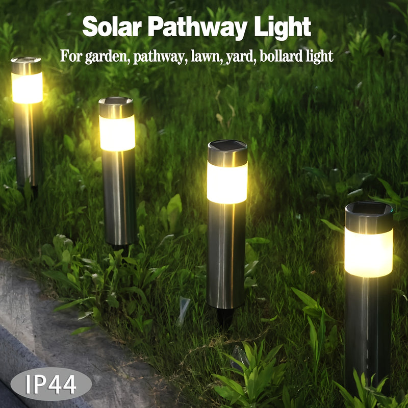 4 Luces Solares LED para Jardín, Encendido/Apagado Automático con Construcción Metálica Duradera y Acabado Mate, Instalación con Estaca para Suelo - Regalo de Halloween o Navidad para Patio, Pasillo o Césped