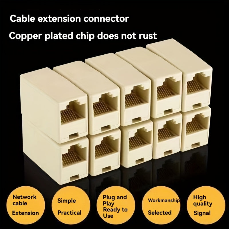 Conectores Ethernet RJ45 CAT6 de 1 pieza/3 piezas/4 piezas/7 piezas/10 piezas, Adaptador Recto de Doble Cabeza para Ethernet, Conector Ethernet, Conector Extendido de Cable Ethernet
