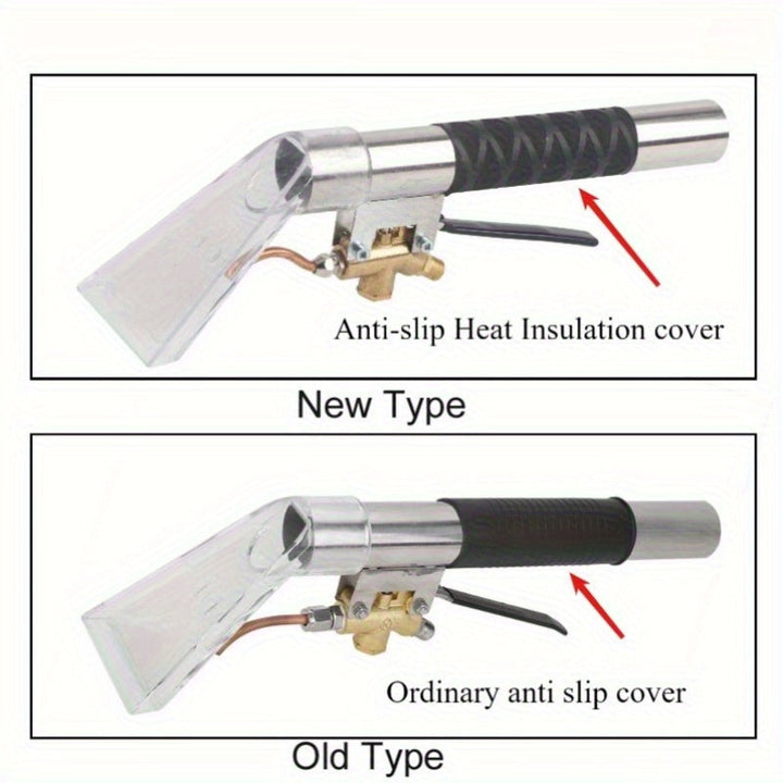 1 pieza de adaptador de vapor de acero inoxidable para aspiradora, accesorio para limpieza de autos, sofás y alfombras - Boquilla de vapor resistente a altas temperaturas con mango ergonómico, uso doméstico y para detalles de auto, acabado metálico elega