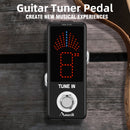 Pedal Afinador de Guitarra, Afinador Cromático para Guitarras Eléctricas y Bajos con Indicador de Tono Preciso ±1 Centido y True Bypass