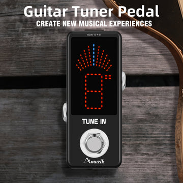 Pedal Afinador de Guitarra, Afinador Cromático para Guitarras Eléctricas y Bajos con Indicador de Tono Preciso ±1 Centido y True Bypass