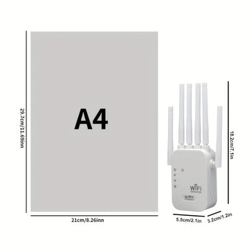 Amplificador de señal WiFi, compatible con WIFI6, con puerto Ethernet, 6 antenas 360°, cobertura de hasta 11000 pies cuadrados, adecuado para más de 35 dispositivos, repetidor de WiFi para el hogar, configuración de un solo clic.