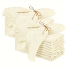 20pcs Servilletas de Algodón Gasa Retro 32x32cm para Decoración de Mesa de Boda y Navidad, Hechas a Mano con Borlas