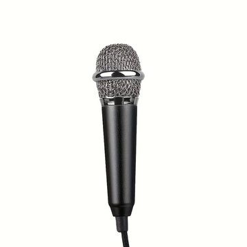 Micrófono mini con conector de 3.5 mm, micrófono portátil para cantar, ideal para grabación de voz, entrevistas, karaoke, juegos, videoconferencias y transmisiones en vivo, compatible con celulares, computadoras, laptops y tabletas - No requiere batería