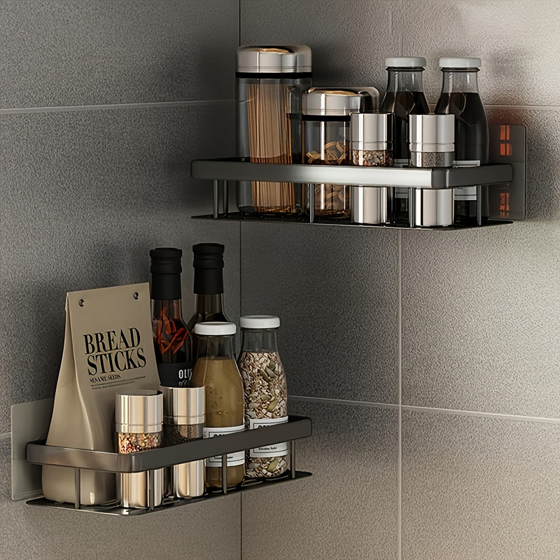 1 juego/2 juegos de repisa flotante para baño y cocina, gran capacidad, instalación sin taladro, ahorra espacio, fácil de instalar, ideal para almacenar artículos de tocador, cosméticos y objetos varios, uso múltiple