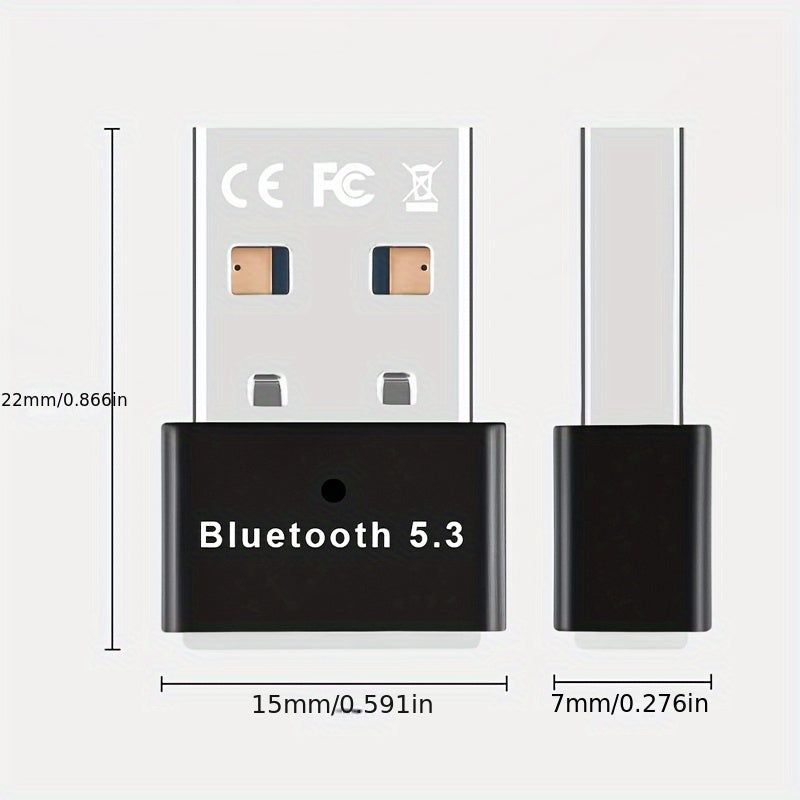 Adaptador USB Inalámbrico 5.3 Para PC, Receptor Dongle Inalámbrico USB Para Computadora Portátil/auriculares/teclado/altavoces De Mouse, Para Windows 11/10/8.1 Plug And Play, Compatibilidad Automática Con Versiones Anteriores Con Dispositivos 3.0/4.0/5.0