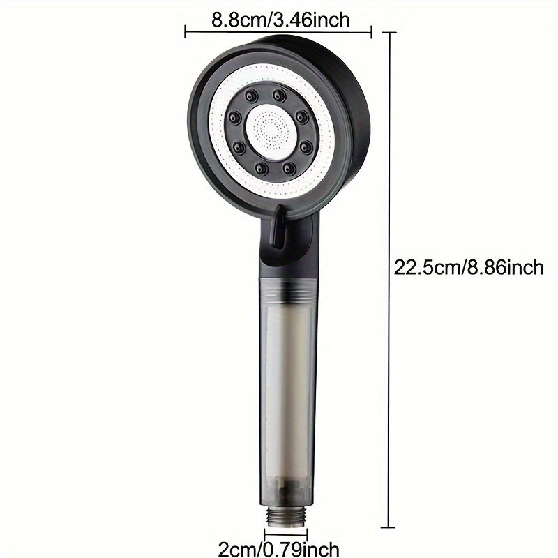 Chorro de Ducha de Alta Presión con 5 Modos, Boquilla Ahorradora, Pistola Acelerada Potente para Baño, Accesorios de Ducha Portátil (1 Ducha + 5 Filtros)