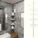 cesta de ducha de alta calidad con barra, sin necesidad de taladrar, estante para baño interior, esquina de acero inoxidable, soporte ajustable en altura y caja de acabado, organizador de baño ahorrador de espacio, regalos del día, recuerdos, estantes de