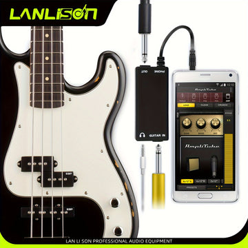 Adaptador de Audio Lanlison - Conecta Guitarra, Bajo, Altavoz, Batería Eléctrica y Piano a Smartphone para Grabación y Efectos, Convertidor, Línea