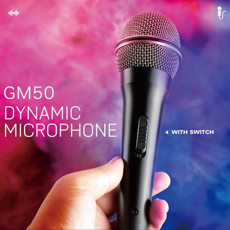 Microfono Voz Portátil Profesional AMACEX con Interruptor de Encendido/Apagado, Incluye Cable de Audio XLR de 2m para Conexión 1/4" - , Captura de Sonido de Alta Calidad para Actuaciones en Vivo y Grabación de Estudio, Diseño Elegante del Micrófono, Dura