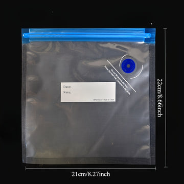 Fundas Sous Vide, 4 Piezas Reutilizables para Sellador al Vacío con 4 Cierres, Bolsas de Almacenamiento de Alimentos al Vacío, Fundas para Selladoras