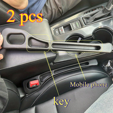 2 piezas de caja de almacenamiento de relleno de huecos de asiento de coche de plástico universal, organizador de consola entre asientos, para decoración interior de automóviles