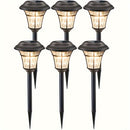 6 luces solares para caminos, faroles solares brillantes, luces decorativas solares para jardín, ideales para senderos, entradas, césped, patios y patios interiores
