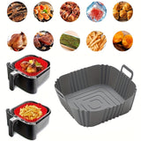 Revestimiento de silicona para freidora de aire - Bandeja de pizza y pollo frito reutilizable, accesorio de cocina de alta temperatura