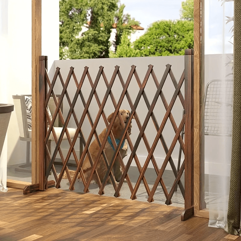 Valla Telescópica Ajustable de Madera de Cedro - Estilo Rústico Europeo para Jardines, Patios y Protección de Plantas, Segura para Mascotas, Divisor Exterior, Barrera Clásica Resistentes al Clima, Cercado para Amantes del Jardín