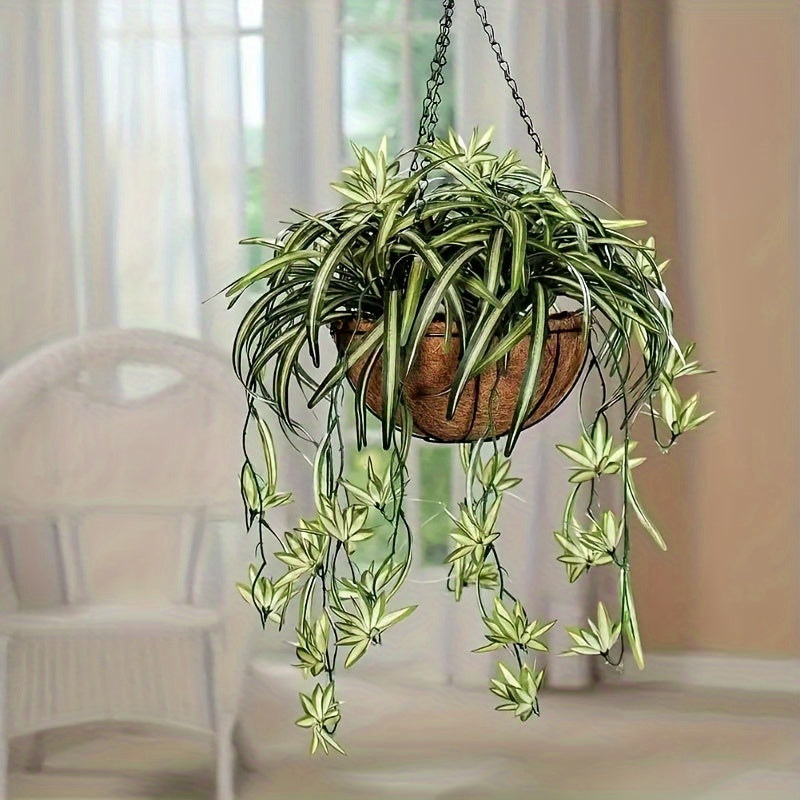4pcs Grandes Orquídeas Artificiales Colgantes - Perfectas para el Hogar, Jardín, Oficina y Decoración de Bodas, Decoración Interior, Plantas Artificiales
