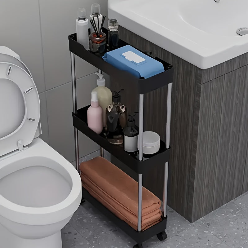 Carrito de Almacenamiento Rodante Multinivel Versátil - Perfecto para Espacios de Baño, Cocina y Sala de Estar