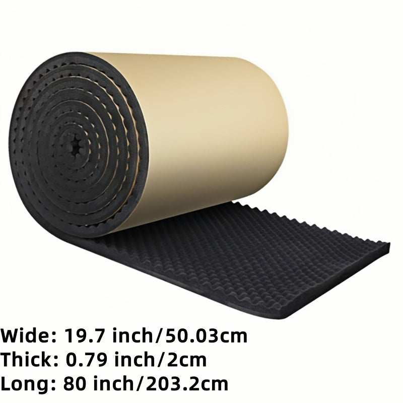 Panel acústico autoadhesivo de alta densidad, rollo de espuma absorbente de sonido y aislamiento térmico, 45 kg/m3, ideal para insonorización de autos y estudios, paneles negros para pared