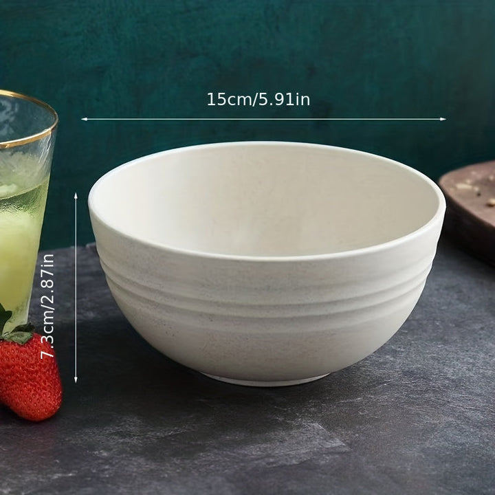 Paquete de 4 tazones de plástico para macarons, redondos, sin plomo, a prueba de caídas, con superficie antiadherente, ideales para avena, ensaladas, pasta, sopas y platos de arroz - Opciones de 1/4/6 piezas