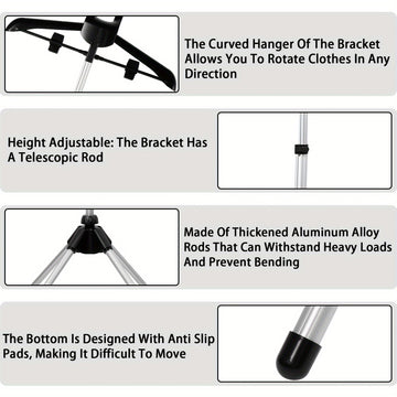 Soporte plegable para plancha de vapor, perchero telescópico ajustable en altura, organizador de ropa para dormitorio, 1 unidad
