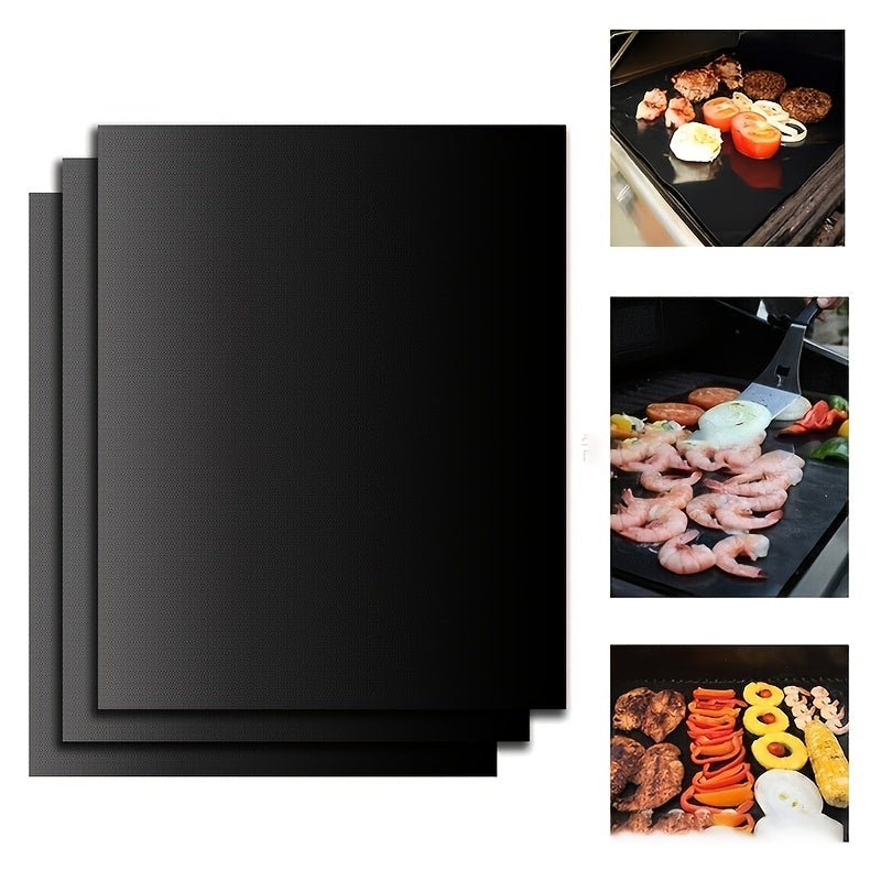 Juego de Alfombrilla para Parrilla de Barbacoa Resistente al Calor y Antiadherente de Fibra de Vidrio para Acampar al Aire Libre, con Base de Teflón