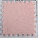 12 piezas de juego de baldosas de alfombra de felpa entrelazadas, alfombras cuadradas lavables de EVA y poliéster para dormitorio, sala de estar y lados del dormitorio, alfombra de área grande, 29,97x29,97 cm