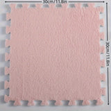 12 piezas de juego de baldosas de alfombra de felpa entrelazadas, alfombras cuadradas lavables de EVA y poliéster para dormitorio, sala de estar y lados del dormitorio, alfombra de área grande, 29,97x29,97 cm