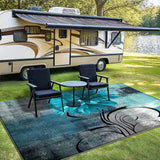 Alfombra de Terciopelo/852gsm Poliéster con Patrón Nórdico Geométrico - Alfombra Baja y Gruesa Estilo Francés Moderno a Cuadros Oscuros, Duradera y Lavable a Máquina, Ideal para Exteriores y Jardín - Varios Tamaños Disponibles