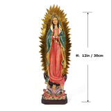[Estatua de Nuestra Señora de Guadalupe] Estatua Católica Tradicional de María de Resina de 8In/12In/15In, 1ud Figura de Nuestra Señora de Guadalupe - Decoración de Mesa para el Hogar en Pascua y Regalo del Día de la Madre