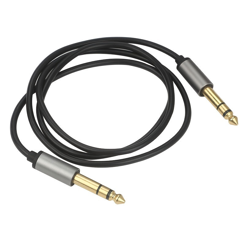 Acabado Metálico] Cable AUX i-Zclive de Alta Fidelidad de 6.5mm Macho a Macho - Aleación de Aluminio Duradera, Conectores Chapados en Oro para una Calidad de Sonido Mejorada - Ideal para Guitarras, Altavoces, Consolas de Mezcla y Más