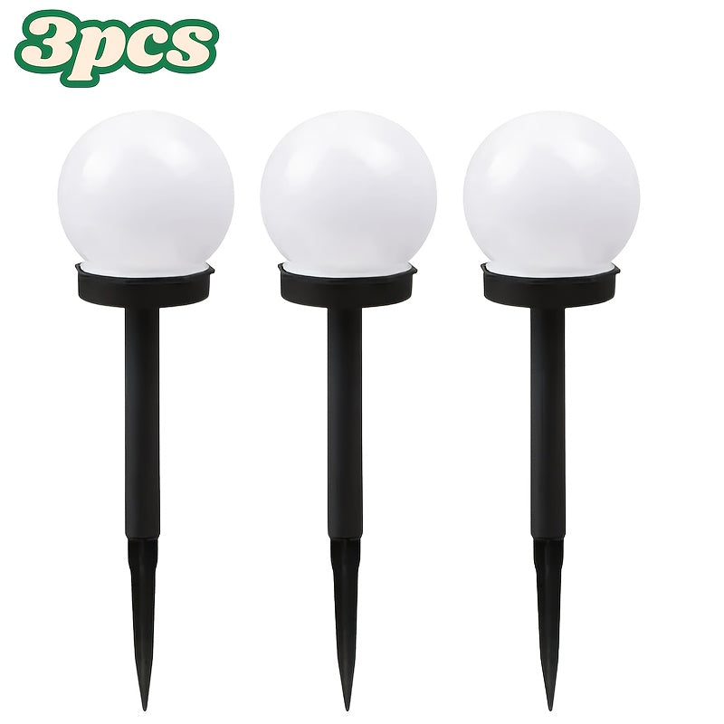 Juego de 3/6 Luces Solares Exteriores, Esferas LED para Jardín con Luz Solar. Adecuadas para Patios, Senderos, Terrazas y Caminos de Entrada, Decoración de Fiestas y Caminos del Jardín. Mejor Elección de Regalo para Festivales. Luz Blanca