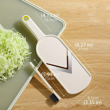 1pc Rallador de col morada, col redonda, rallador de ensalada de verduras, artefacto de desmenuzamiento, material PP, sin batería, sin carga, diseño de ahorro de espacio, con protector de mano para rallador para cocina móvil, cocina trasera eficiente