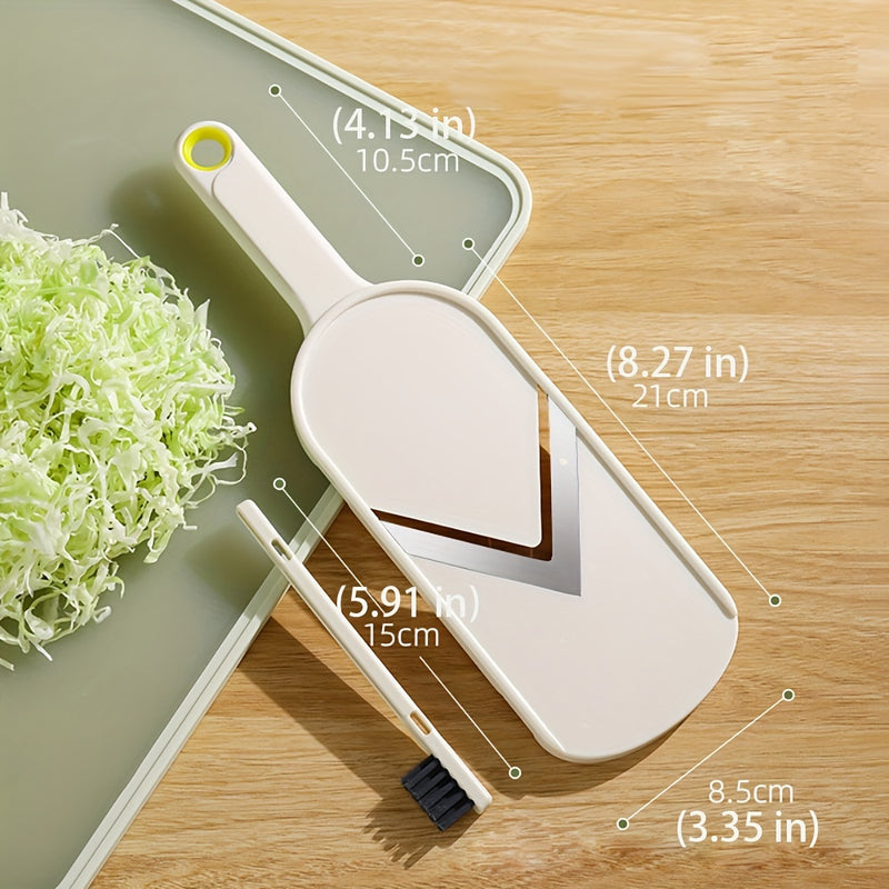 1pc Rallador de col morada, col redonda, rallador de ensalada de verduras, artefacto de desmenuzamiento, material PP, sin batería, sin carga, diseño de ahorro de espacio, con protector de mano para rallador para cocina móvil, cocina trasera eficiente