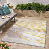 Alfombra de Lujo Seven Deer Lavable a Máquina - Tejido Plano 100% Poliéster con Diseños Rayados/ Cuadros/Sólidos, Base Antideslizante, Tamaños Grandes hasta 2.16m² para Camping, Jardín y Uso Interior