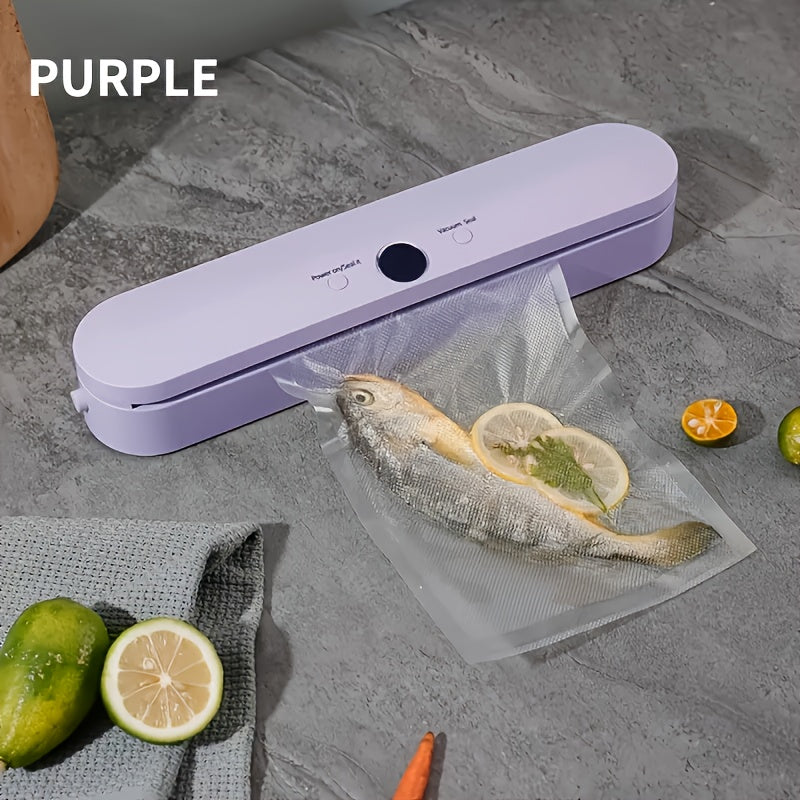 Máquina de sellado inteligente con pantalla LED mejorada, con gran capacidad de almacenamiento - Recargable por USB, batería de litio, eficiente para la conservación de alimentos, organización de la cocina | Accesorio de cocina moderno | Dispositivo reca