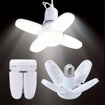 UNITEDLUX 28W LED Lámpara Colgante, E26/E27, 6500K Luz de Día, Diseño Plegable de 4 Hojas, Plafón Semiempotrado, con Pantalla de Plástico Desmontable, para Uso en Interiores, No Se Requieren Accesorios