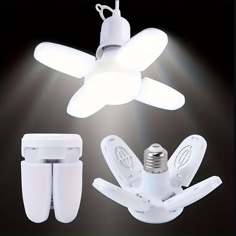 UNITEDLUX 28W LED Lámpara Colgante, E26/E27, 6500K Luz de Día, Diseño Plegable de 4 Hojas, Plafón Semiempotrado, con Pantalla de Plástico Desmontable, para Uso en Interiores, No Se Requieren Accesorios