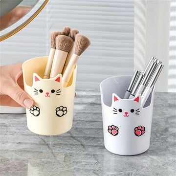 Organizador Creativo de Brochas de Maquillaje - Esencial para Dormitorio, Caja Organizadora de Pinceles y Lápices de Cejas para Escritorio