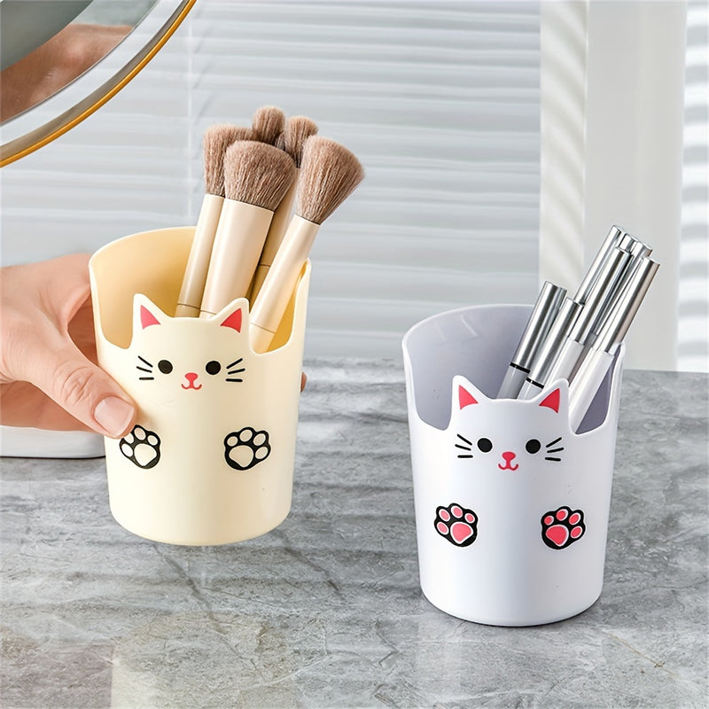 Organizador Creativo de Brochas de Maquillaje - Esencial para Dormitorio, Caja Organizadora de Pinceles y Lápices de Cejas para Escritorio