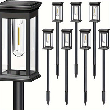 8 Piezas, Luces Solares De Tungsteno Para Césped Para Decoración De Ambiente Al Aire Libre, Luces LED Para Césped Para Villas, Jardines, Patios, Caminos E Iluminación De Paisajes De Patio