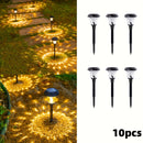 Conjunto de 10 Luces Solares Exteriores en Forma de Gota de Agua con LED - Iluminación para Caminos Impermeable IP44 para Jardines, Vistas y Áreas Paisajísticas - Decoración Ecológica del Paisaje con Brillo Amarillo Cálido, Iluminación para Senderos de J